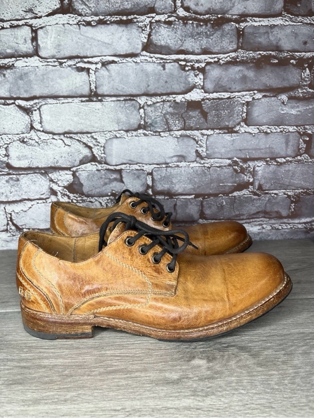 Bed Stu Fierce Brown Leather Derby Cobbler Lace up Oxfords Men sz 9.5M US/42.5EU